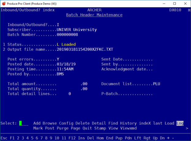 Next, hit the Log command to bring up the batch log. This is where all ...