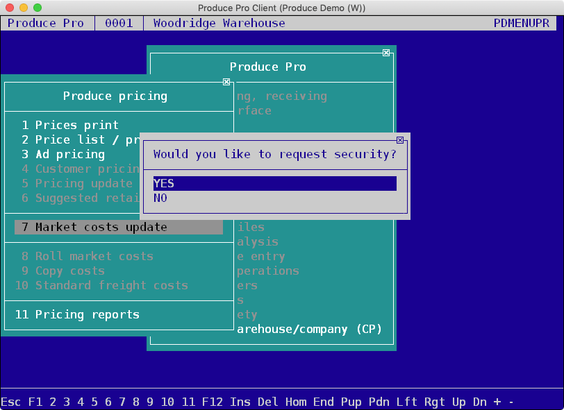 The system asks for some information: