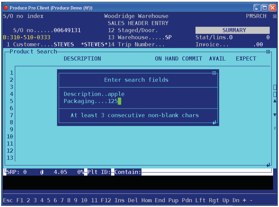The system displays a list of the items that meet your search criteria ...