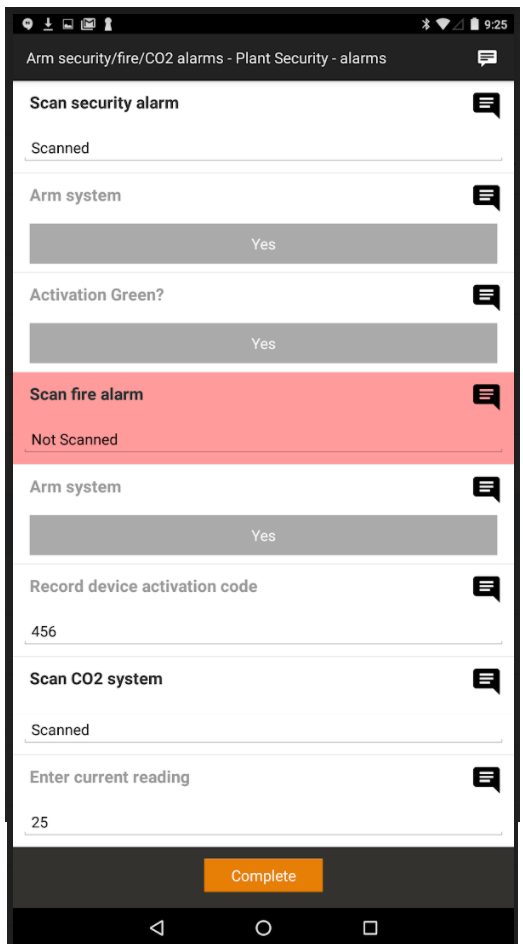 If the target class S step has been scanned, the app reflects the ...
