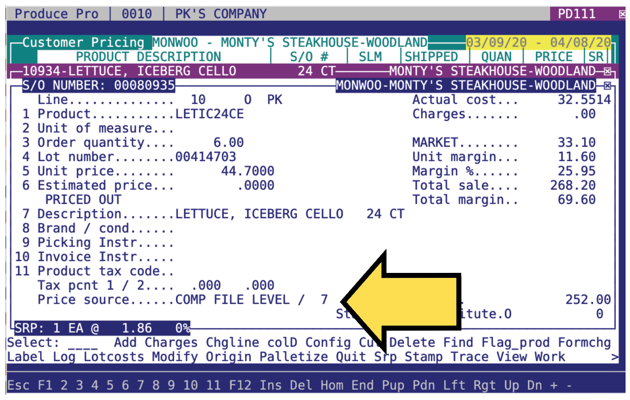 Other things you can do in the Pricing Inquiry screen