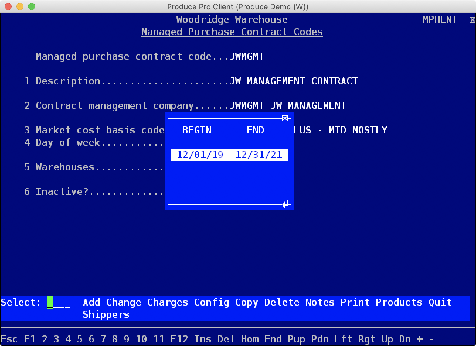 Keying in contract details