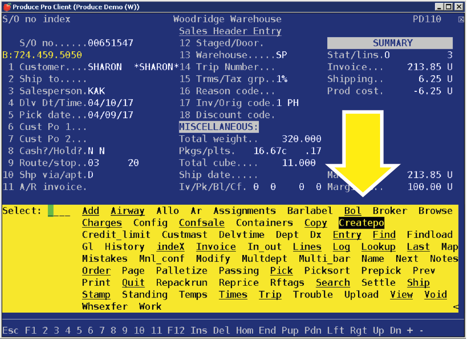 Purchase Order From Sql From Purchase Order Entry...