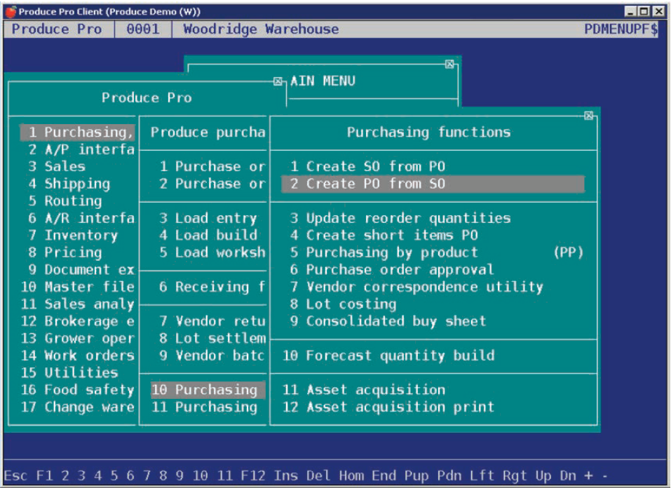 From the Purchasing menu, select Purchasing functions . The two ...