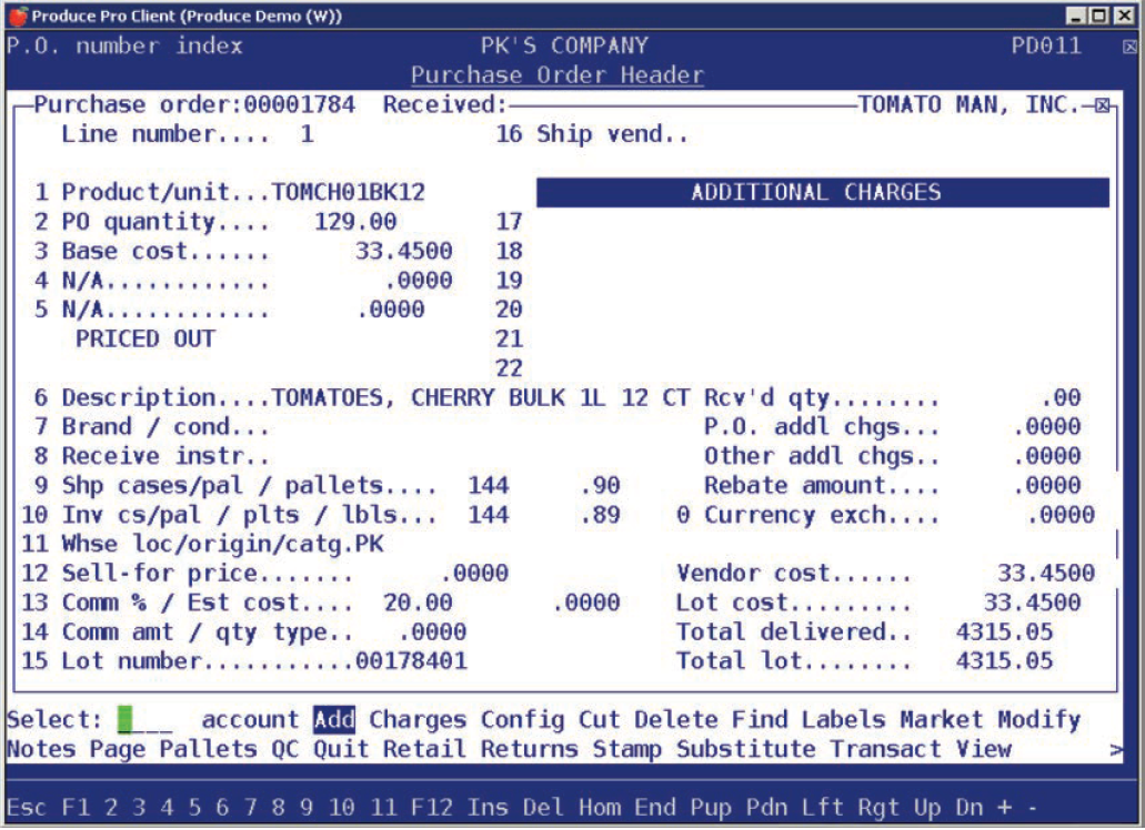 Product Ord Example Your system might be configured to open this detail interface ...