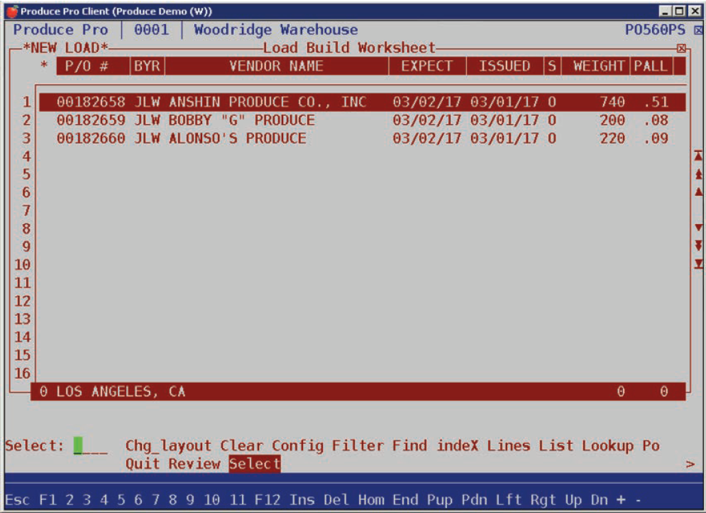 At the top of the screen, note the following: