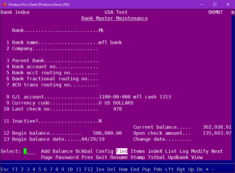 Bank — Enter the 2-character code for this bank.