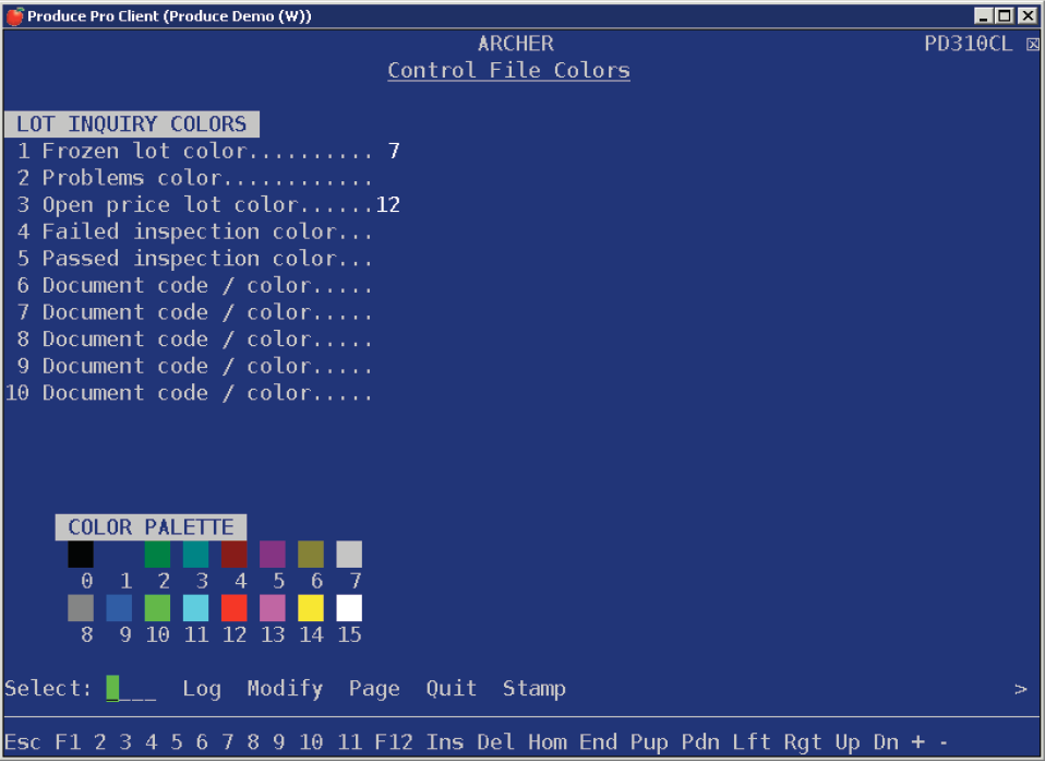 Files Color Code For Rct File Lot inquiry colors — These settings are applied in the context of lot ...