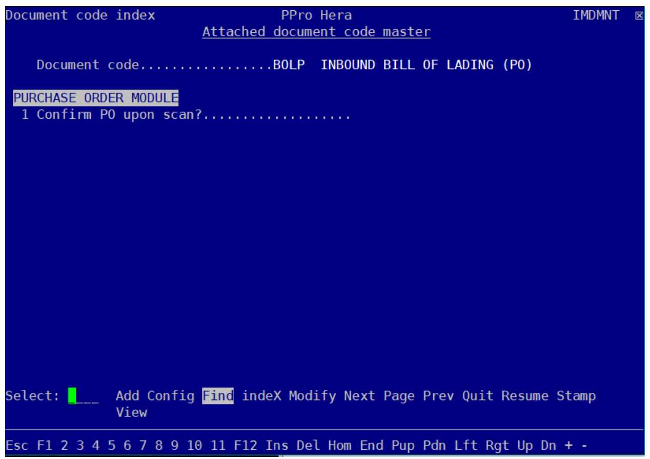 Purchase order module settings