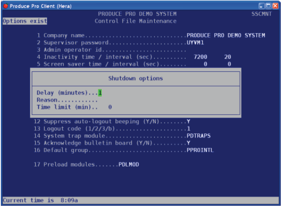 System Down Script Complete the settings as follows: