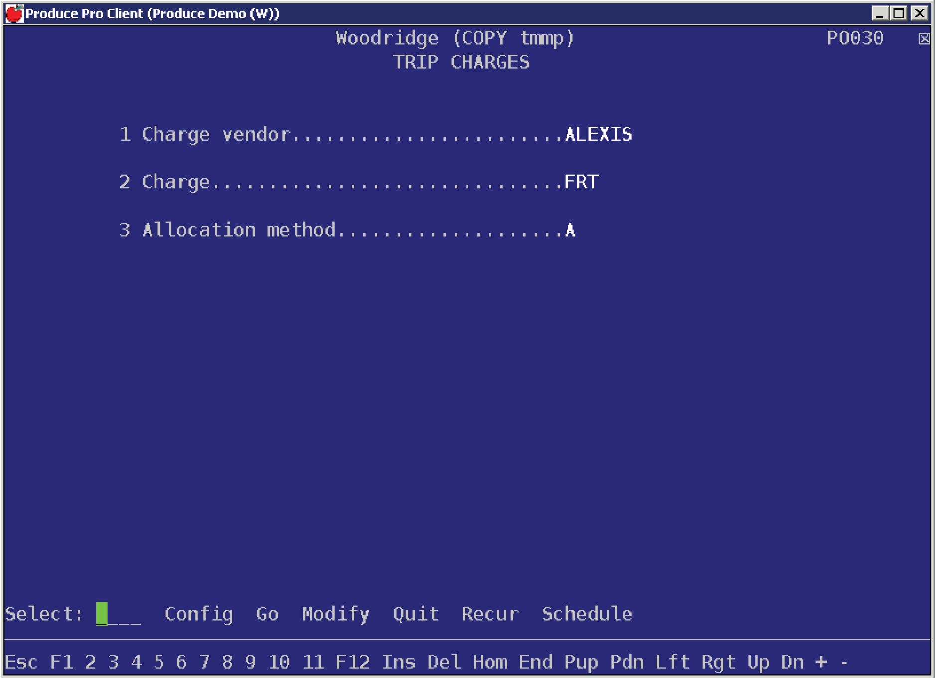 Charge vendor — Enter or search for the code of the carrier. Charge ...