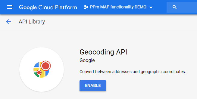 This will take you to the Geocoding API Overview. We need to go back to ...