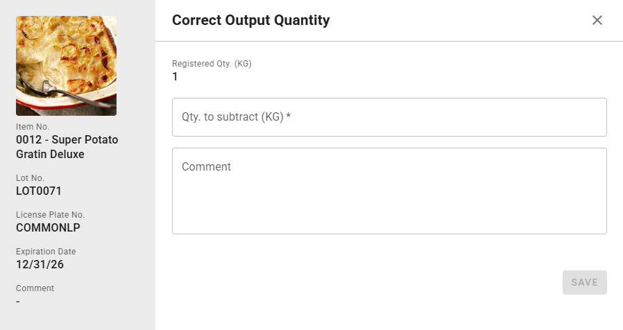 Output correction